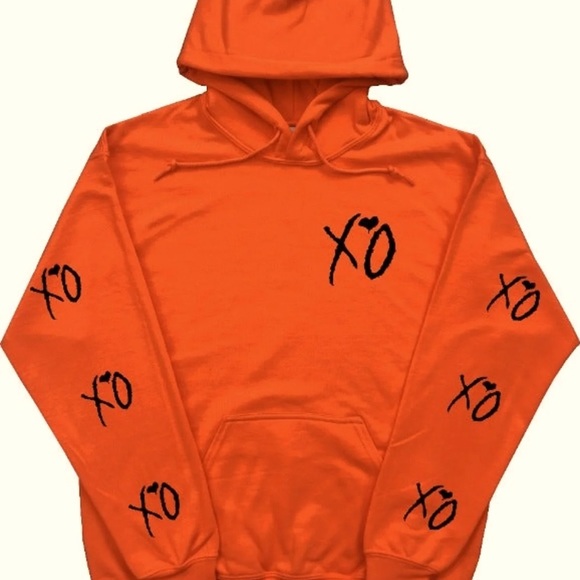 XO Hoodie Orange with Black XO Designs - Picture 1 of 2